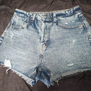 Wild Fable Highest Rise Sz 10 Acid Wash Distressed Cutoff Denim Jean Shorts NEW